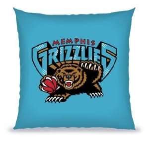 Memphis Grizzlies Team Toss Pillow 18x18   NBA Basketball Sports Team 