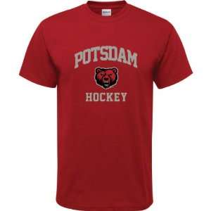  SUNY Potsdam Bears Cardinal Red Youth Hockey Arch T Shirt 