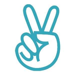  Peace Sign small 3 Tall TEAL vinyl window decal sticker 