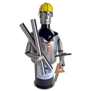  Architect Wine Bottle Holder or Caddy H&K Steel Sculpture 