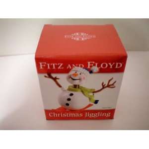  Fitz and Floyd Christmas Jiggling Snowman    NEW IN BOX 