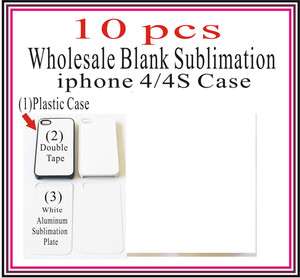 Wholesale Blank 10pcs Dye Sublimation Iphone 4/ 4S Case Ready to be 
