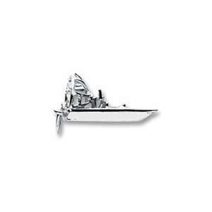 Air Boat Charm in White Gold