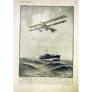  Aeroplane U Boat Patrol Sea Air Sea Planes Print 1917 