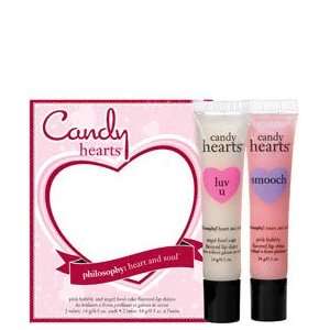 candy hearts lip shine duo  pink bubbly and angel food cake flavored 
