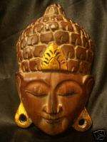 10 Bali Hand Carved Suar Wood Buddha Mask Wall Hanging  