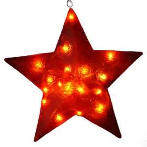    Inch Illuminated Fiberglass Red Star Christmas Light