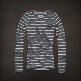   by Abercrombie womens Classic Stripe Logo Shirt Tee T Shirt NWt  