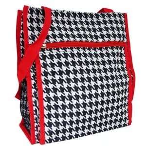    Houndstooth with Red Trim Shopper Tote Bag 