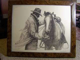 Ford Horse and Cowboy Print  PARTNERS  SIGNED  