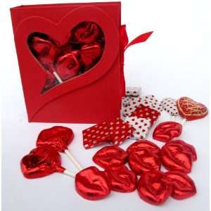 Get Well Soon Hugs & Kisses Open Heart Gift Box Filled With Hearts 