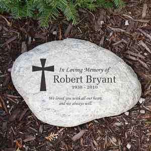   In Loving Memory Memorial Garden Stone Personalize W/Any Name & Dates