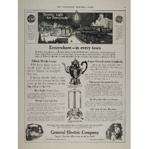 1912 Ad General Electric Edison Mazda Lamp Coffee Pot 