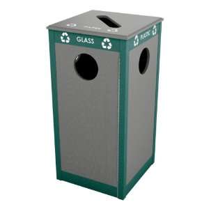  Deluxe Single Stream Recycling Station with Plain Panels 