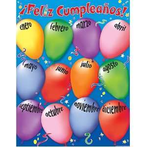   Happy Birthday (Spanish) Chart, Multi Color (7691)