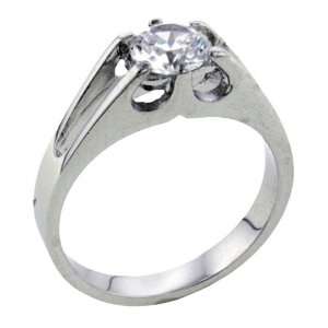  Round Cathedral Set Cubic Zirconia Promise Ring Pugster Jewelry
