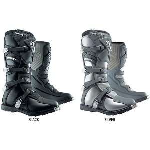  Shift Racing Youth Combat Boots   2009   4/Silver 