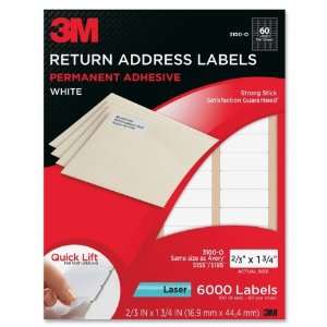  3M Return Address Label,0.66 Width x 1.75 Length   100 