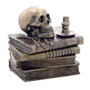  Wizards Study Trinket Box With Skull And Candle