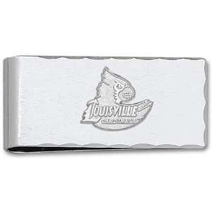   Sterling Silver Louisville Cardinal Head on Nickel Plated Money Clip