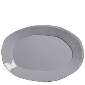  Vietri Lastra Gray Oval Platter 18.5 x 12.5 in