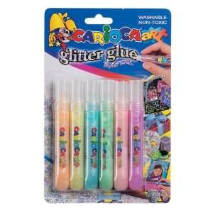  Carioca Glitter Glue Pens (Set of 6 Pastel Colors) Toys 