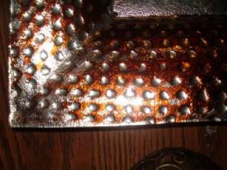   Mercury Glass Embossed Tray with 6 Decorative Metal Balls  
