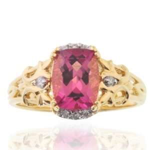   Gold Pink Tourmaline & Diamond Ring   SZ 9 Michael Valitutti Jewelry