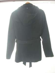 Calvin Klein Black Trench Coat/Jacket EUC Size M Button Front w 