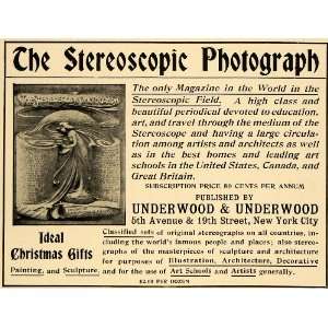  1902 Ad Stereoscopic Photograph Underwood Christmas 