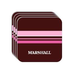 Personal Name Gift   MARSHALL Set of 4 Mini Mousepad Coasters (pink 