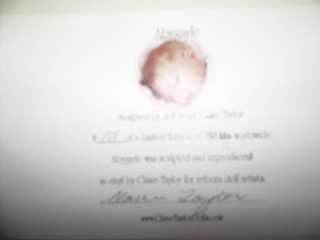 gorgeous limited edition reborn baby Abygayle#101 150 world wide 