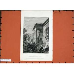  1829 Antique Engraving PetrarchS House Arqua Heath