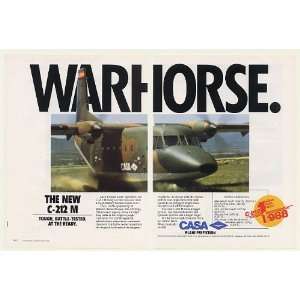  1988 CASA C 212 M Military Aircraft Warhorse 2 Page Print 