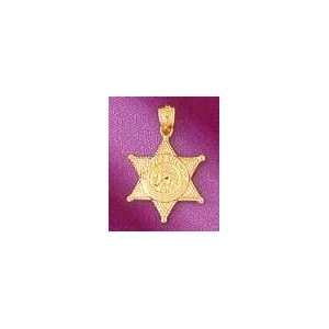  14K Gold Police Badge Charm Jewelry