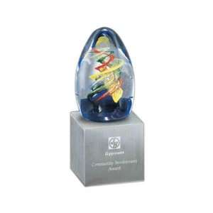 Cassiopeia   Art glass award on zinc base.  Kitchen 