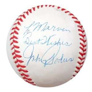  Signed Johnny Podres Baseball   AL PSA DNA To Marvin Best 