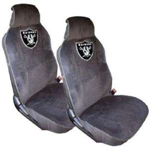  Oakland Raiders Low Back Car Seat Covers   Pair Sports 