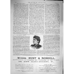  1889 PORTRAIT MRS STANNARD ADVERTISEMENT HUNT ROSKELL 