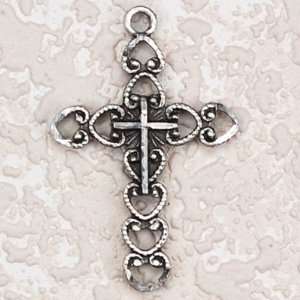  Antique Silver Cross Catholic Crucifix Medal Charm Pendant 