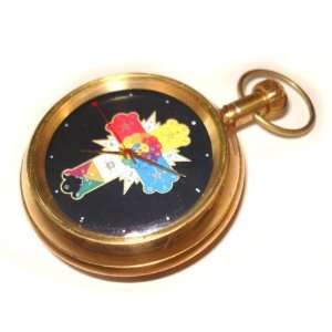  Symbolic Rose Cross Rosicrucian Art 50 mm Pocket Watch 
