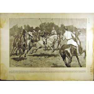  1903 Polo Sport Horse Chateaux Crenelies French Print 