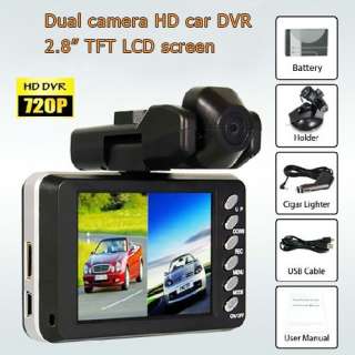 NEW Dual Lens Dashboard Car vehicle Camera Video Recorder DVR CAM 720P 