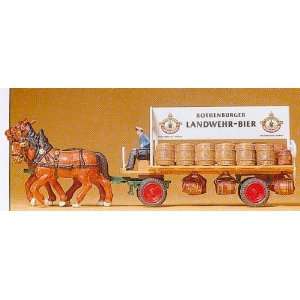  Preiser 30462 Horse Drawn Brewery Dray Cart
