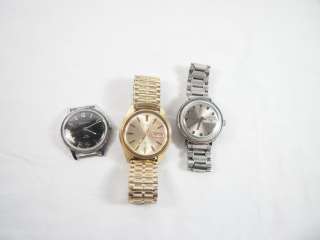 Vintage Seiko Automatic Caravelle and Timex 50s 60s Watch Lot of Three 