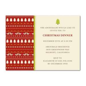  Holiday Party Invitations   Folksy Pattern By Pin Cushion 