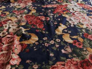   Vibrant Floral Spray Drapery or Upholstery Fabric 54 Wide BTY  