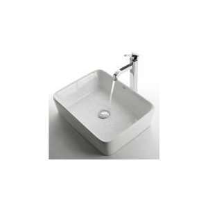   121 1007SN Ceramic Series White Rectangular Ceramic Sink and Ramus F