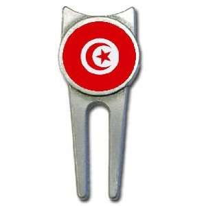 Tunisia flag golf divot tool