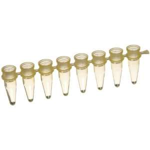 BrandTech 781322 Yellow PCR 8 Tube Strip, 0.2ml Capacity (Pack of 125 